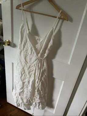 Wilfred White Linen Midi Wrap Dress
